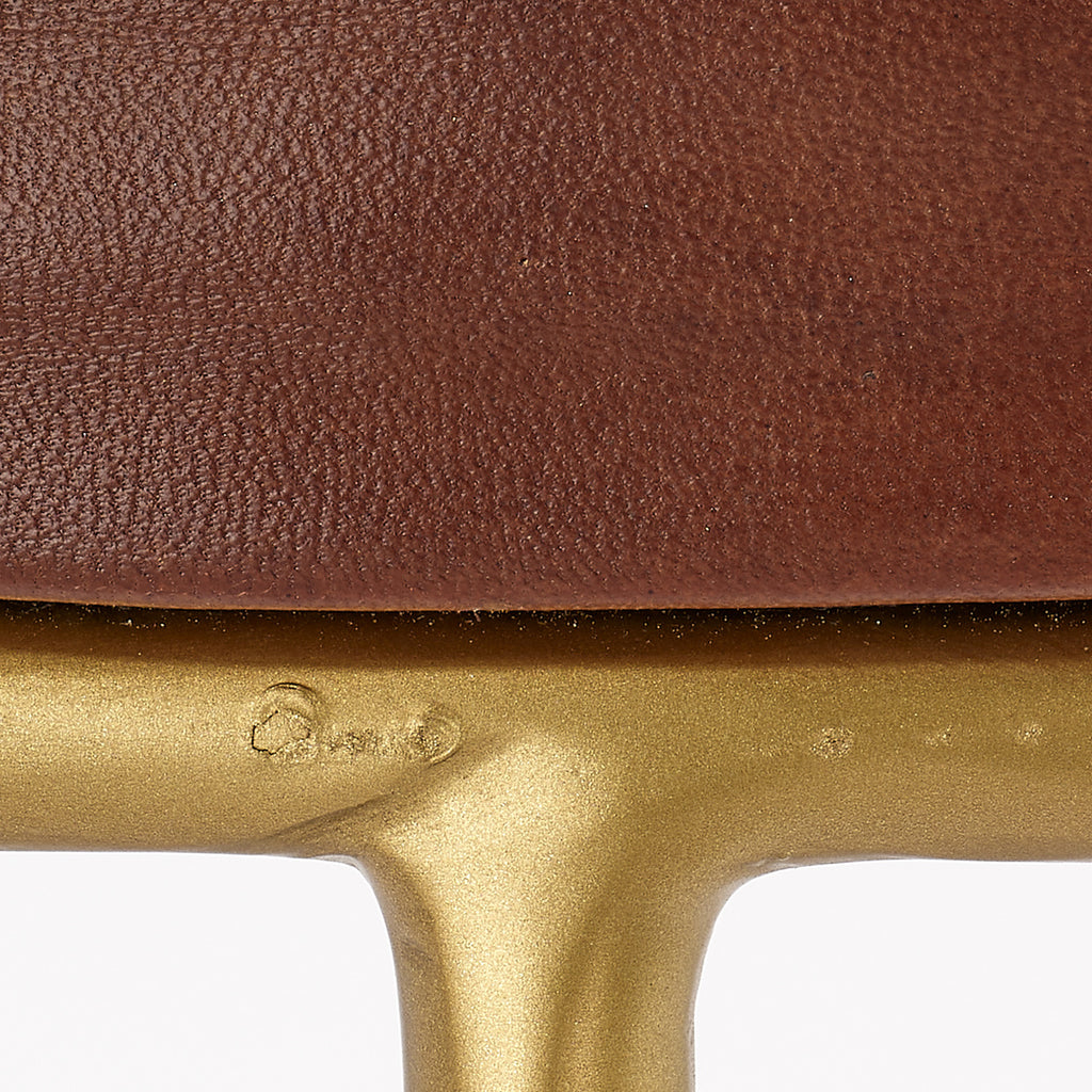 Henry Round Leather Counter Stool - Brown