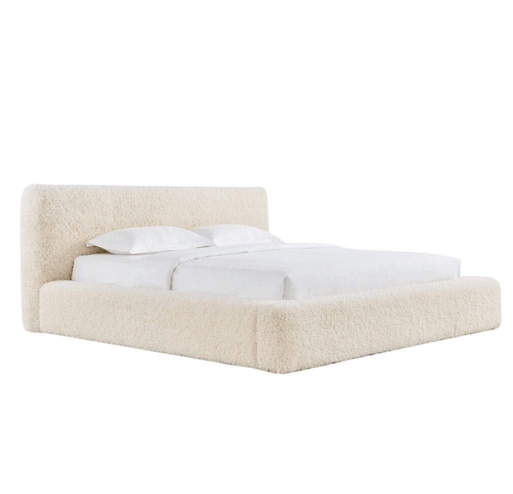 Teagan Sherpa Bed Queen Size Faux Sheepskin Upholstery