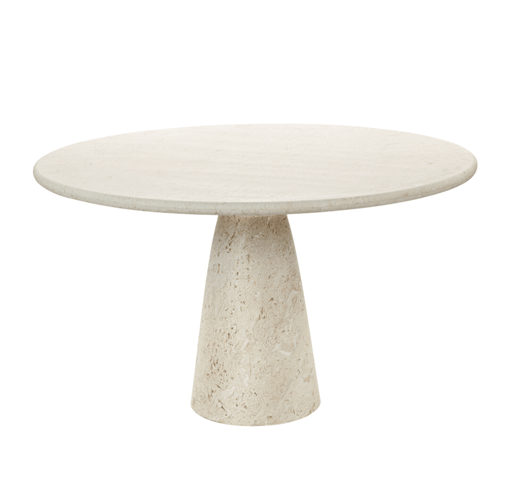 Dario Round Stone Dining Table - Moonlight Limestone - HOME by BE ...