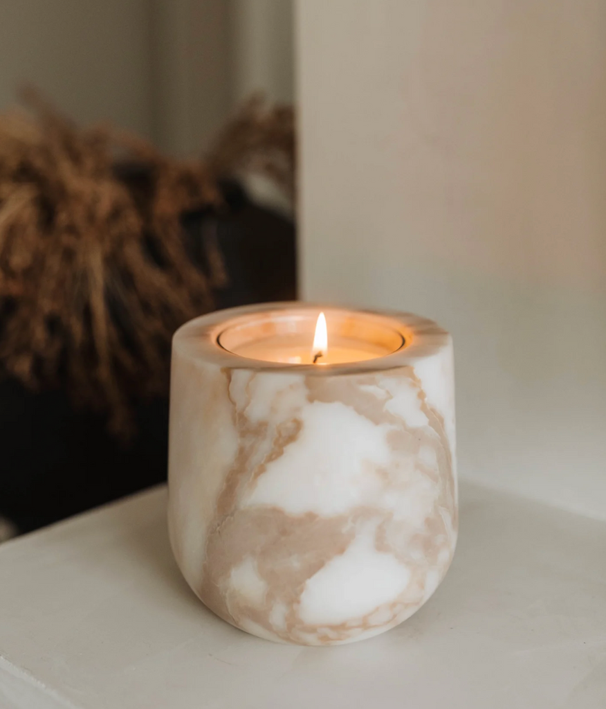oro soleil marble candle vessel refillable home no. 26