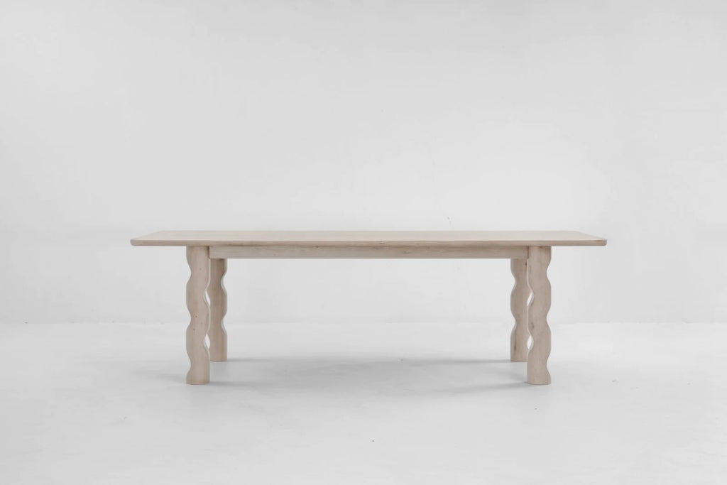 Wave 98" Dining Table - Nude