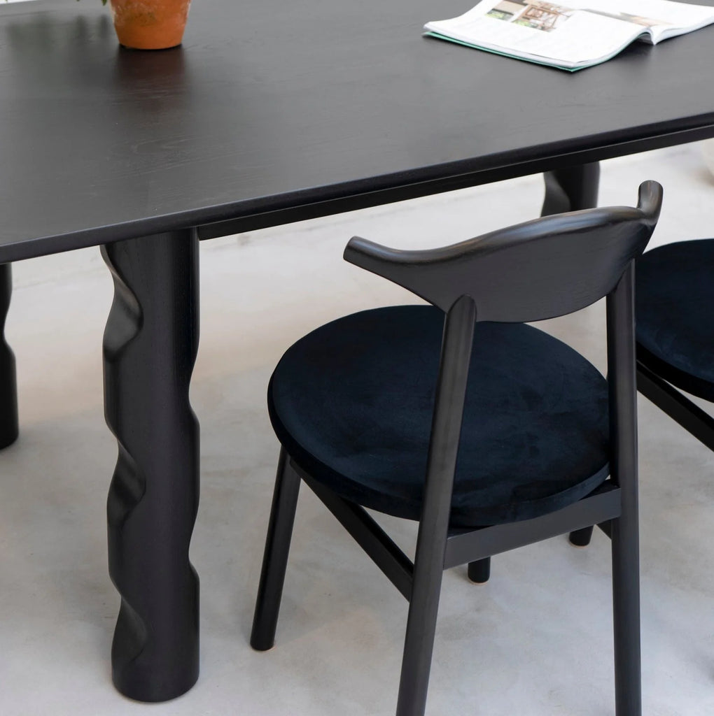 Wave 98" Dining Table - Black